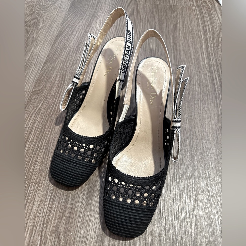 Christian Dior Cannage Pattern Slingback Pumps